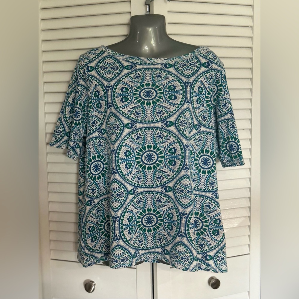 M&S Collection from UK Green mix pattern cotton top women size 20